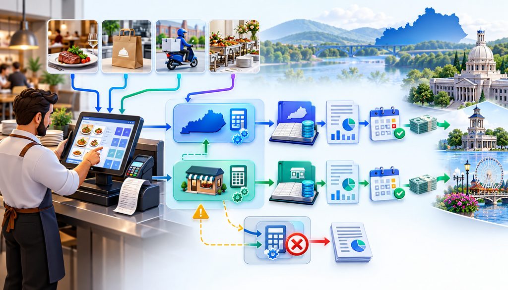 Kentucky restaurant POS setup with separate state and local tax codes